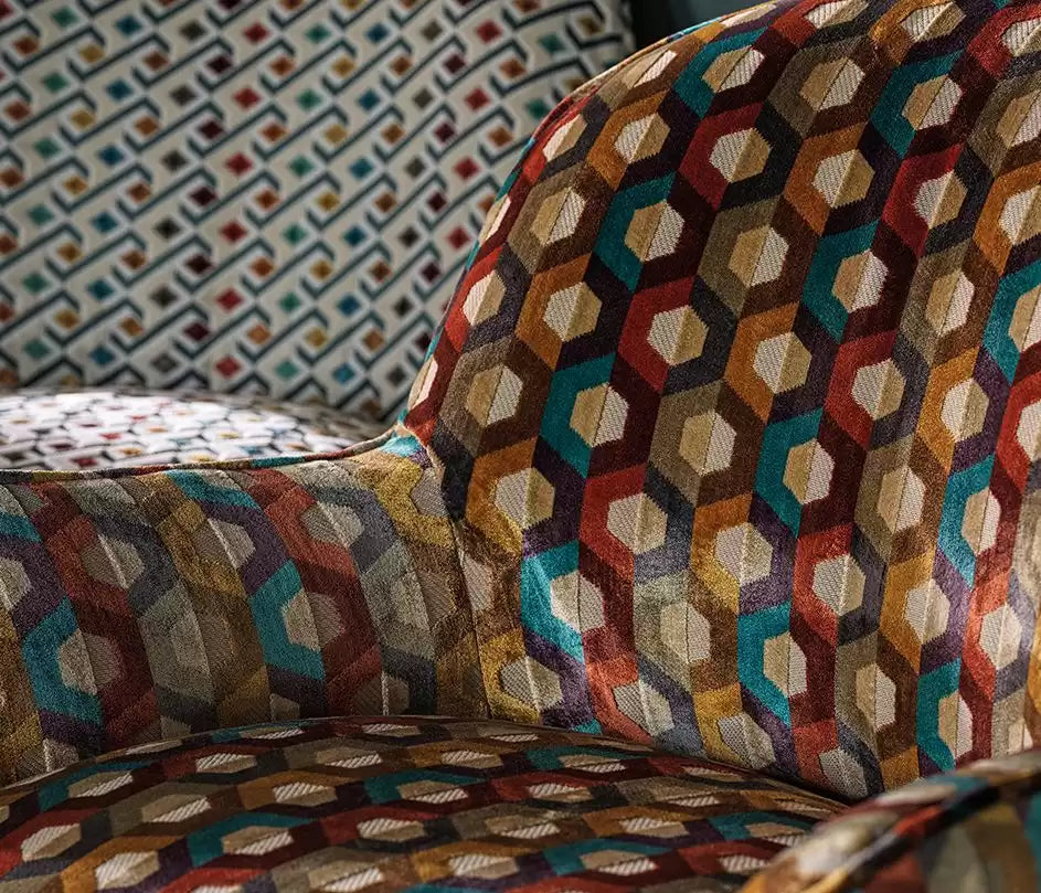 Viviana Favo Mallard/Ginger/Wine - Osborne & Little - F7746-03 Fabric