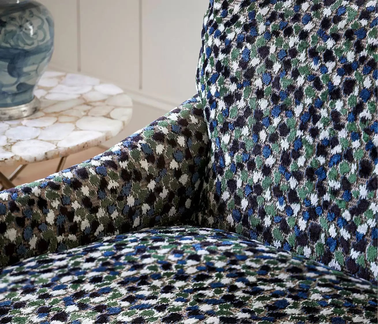 NC Wickham Orford Blue/Emerald - Nina Campbell - NCF4510-05 Fabric