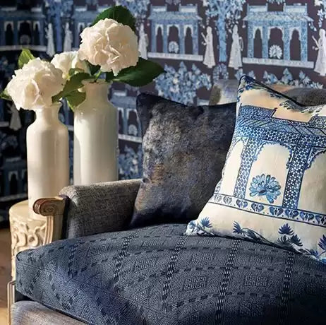 Umbria Orvieto Teal - Nina Campbell - NCF4264-01 Fabric