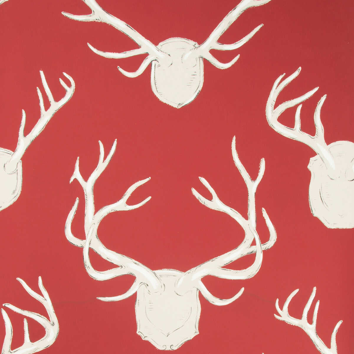 Antlers Paper - Red - LEE JOFA Papel pintado