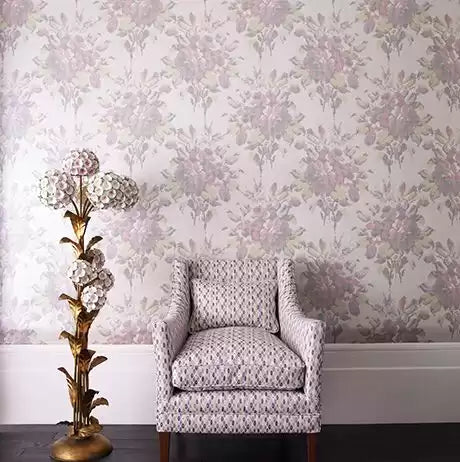 Verdanta Pot Pourri Mica Silver - Osborne & Little - W6598-02 Wallcovering