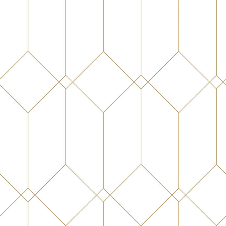 Picture of Trilliant White Art Deco Motif Wallpaper