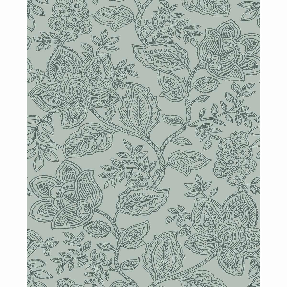 Picture of Larkin Green Floral Wallpaper