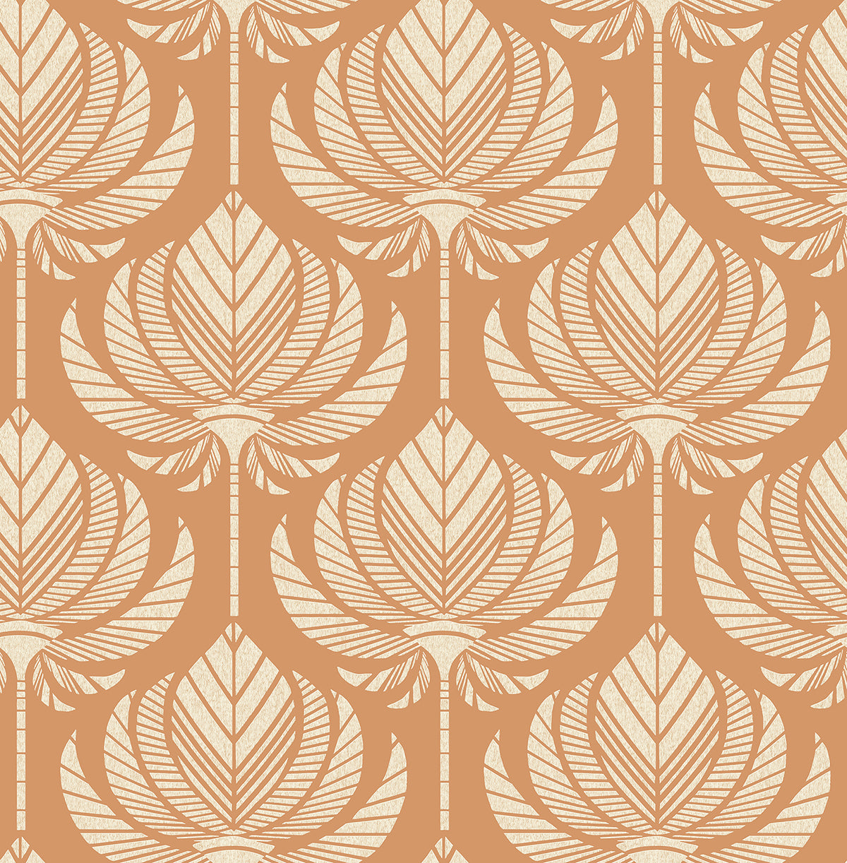 Picture of Palmier Orange Lotus Fan Wallpaper