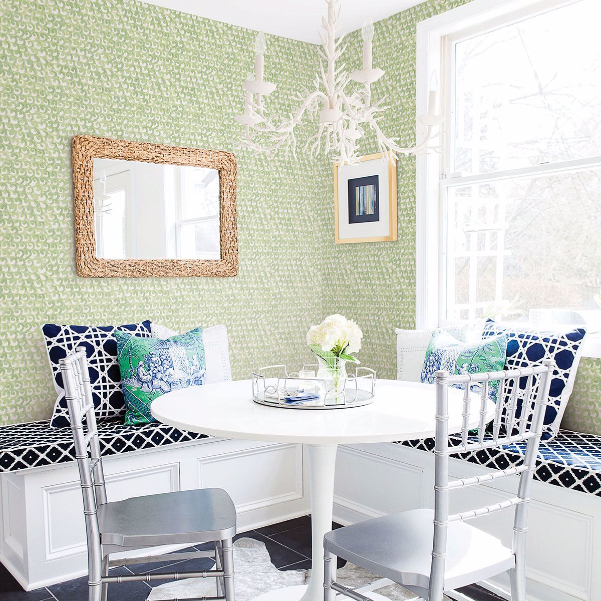 Saltwater Green Wave Wallpaper - Brewster Wallcovering