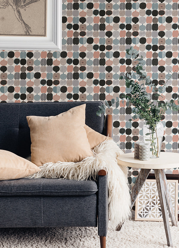 Pink and Grey Kompotti Peel and Stick Wallpaper - York Wallcovering - MKS4500