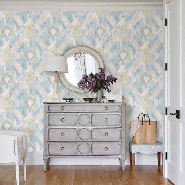 Mirage Aqua Wallpaper by Sarah Richardson - Brewster Wallcovering
