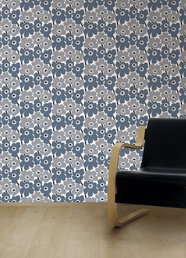 Grey Pieni Unikko Peel and Stick Wallpaper - York Wallcovering - MKS4493