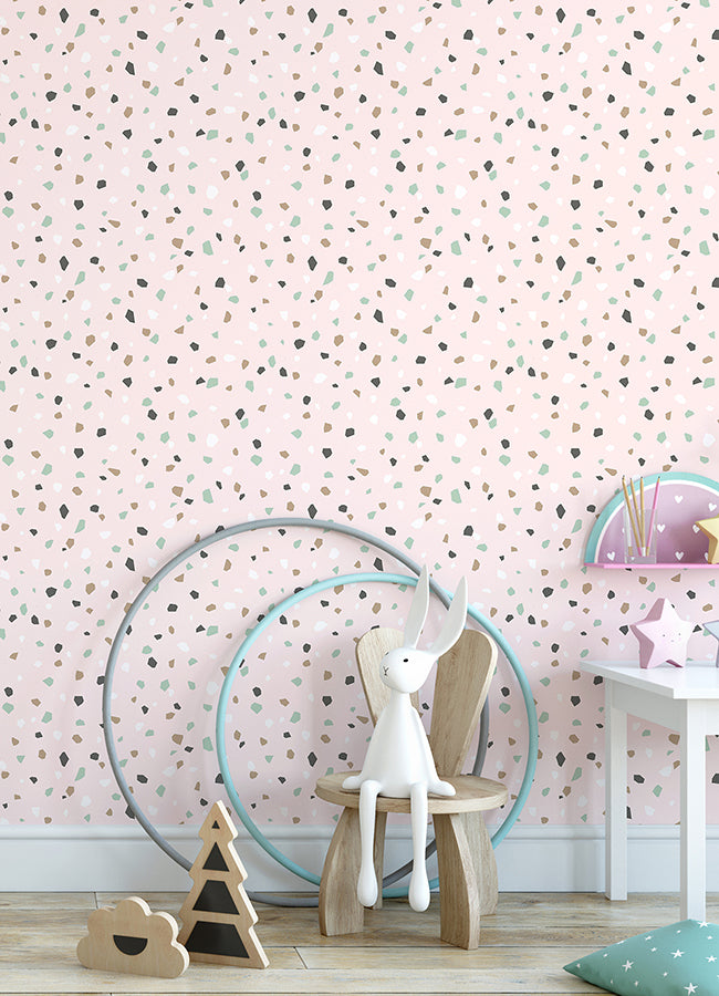 Ona Pink Terrazzo Wallpaper - 4060-139035- York Wallcovering