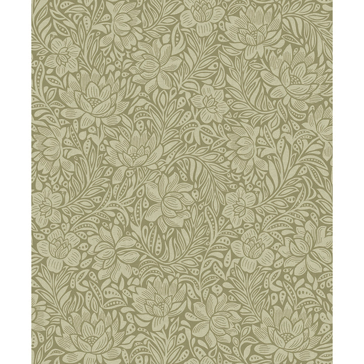 Picture of Zahara Olive Floral Wallpaper