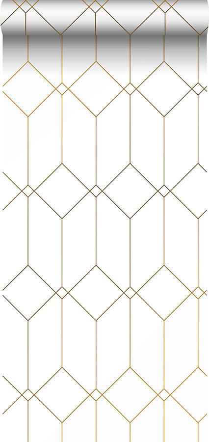 Trilliant White Art Deco Motif Wallpaper - Brewster Wallcovering