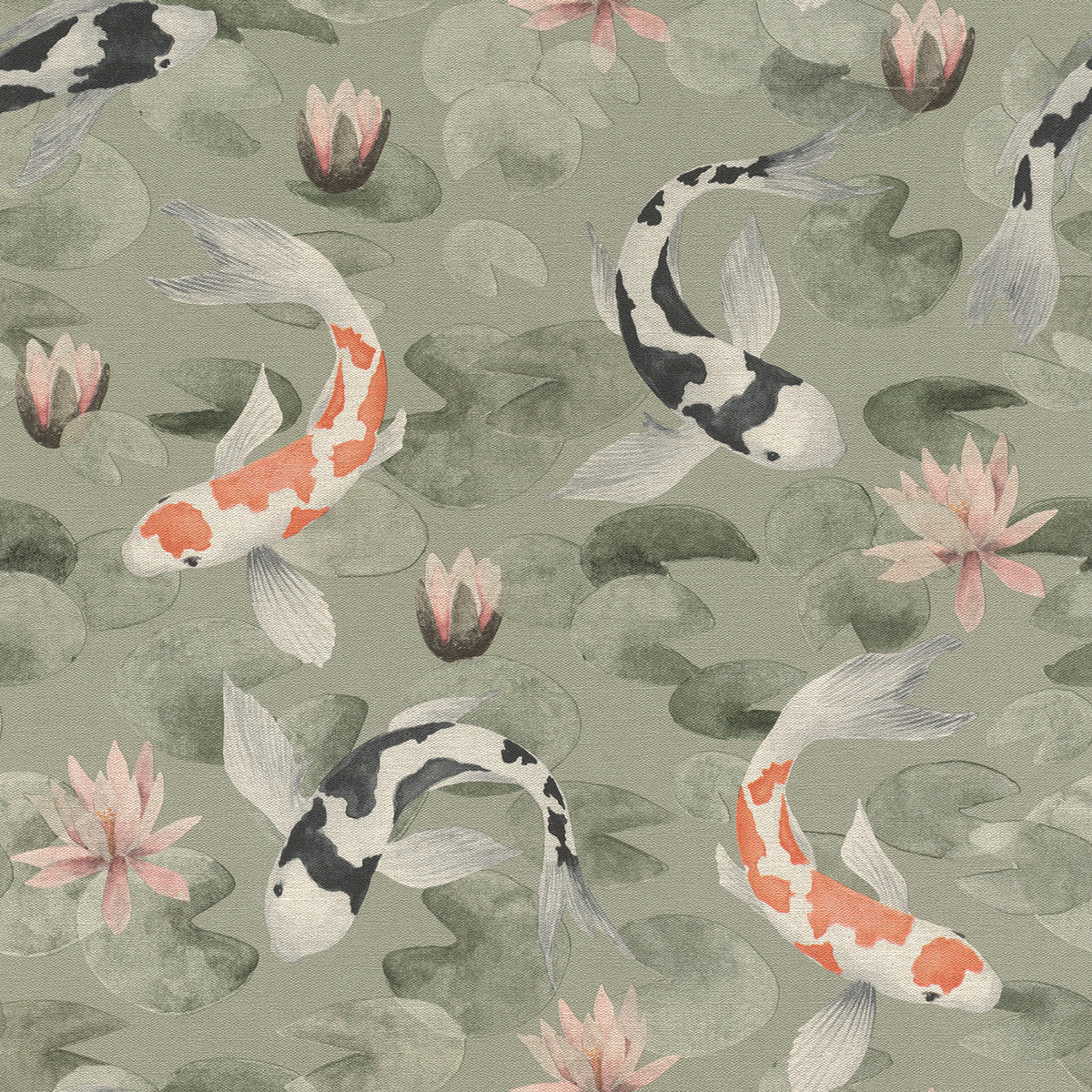 Picture of Nobu Green Koi Fish Wallpaper
