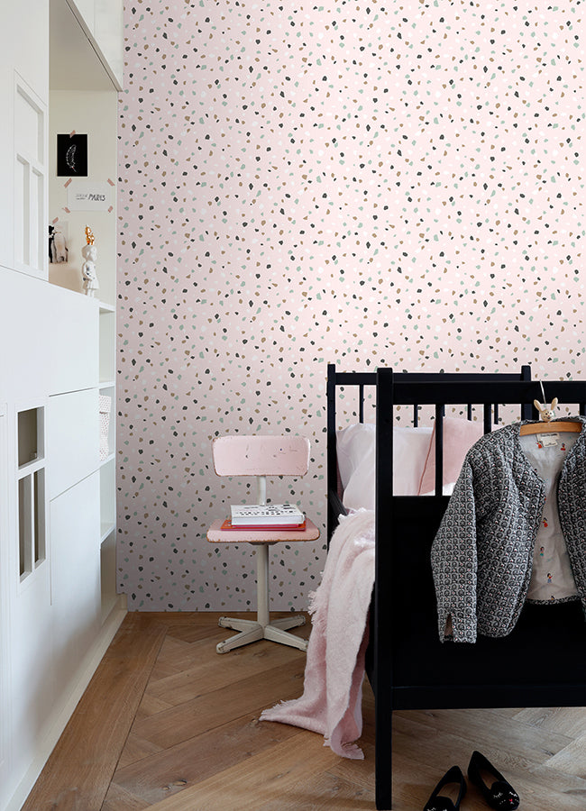 Ona Pink Terrazzo Wallpaper - 4060-139035- York Wallcovering