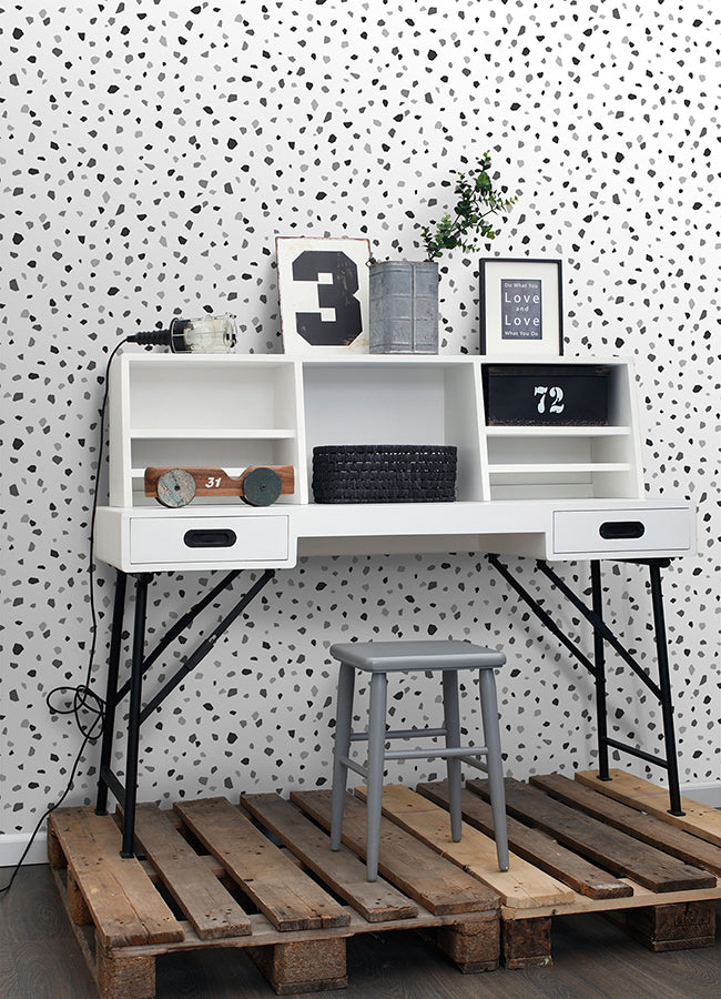 Ona Charcoal Terrazzo Wallpaper - 4060-139034 - York Wallcovering