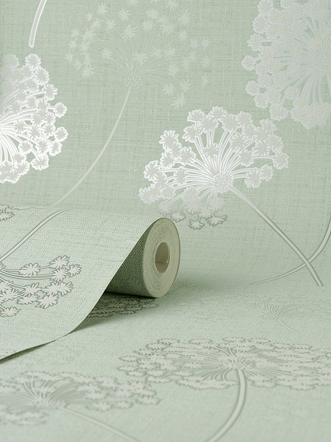 Grace Green Floral Wallpaper - Brewster Wallcovering
