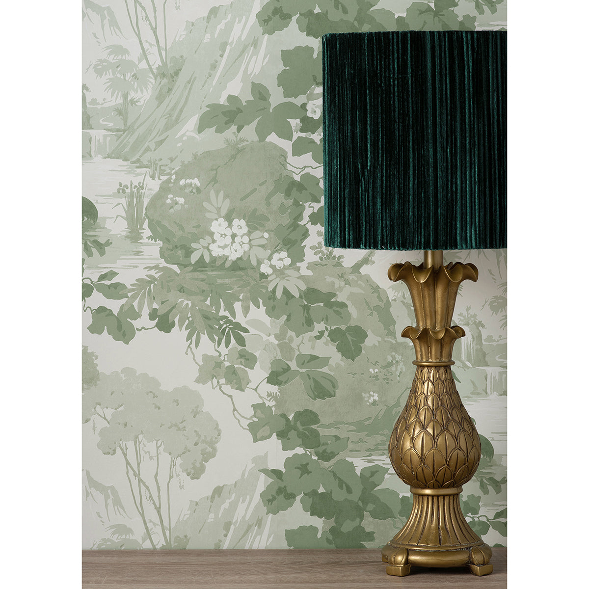 Eden Sage Crane Lagoon Wallpaper - Brewster Wallcovering