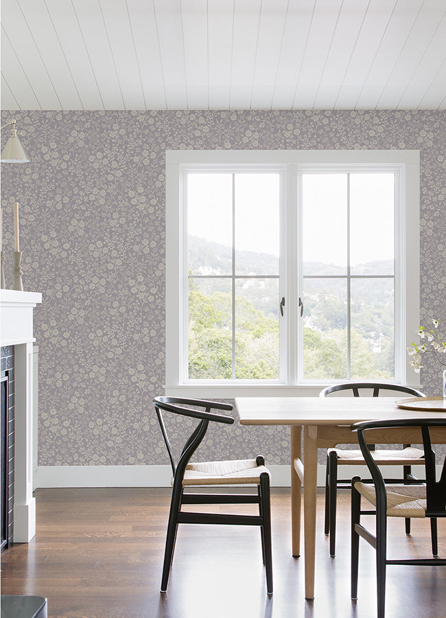 Liana Periwinkle Trail Wallpaper - York Wallcovering