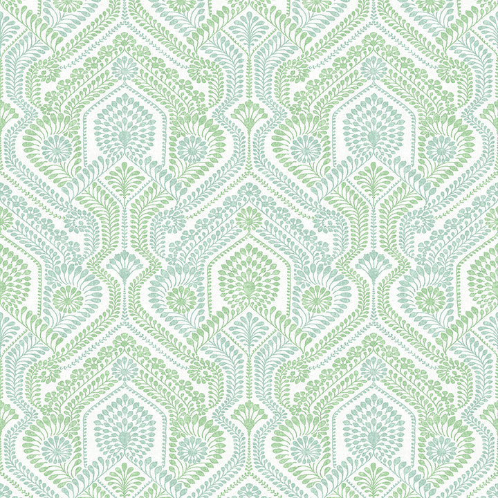 Picture of Fernback Green Ornate Botanical Wallpaper