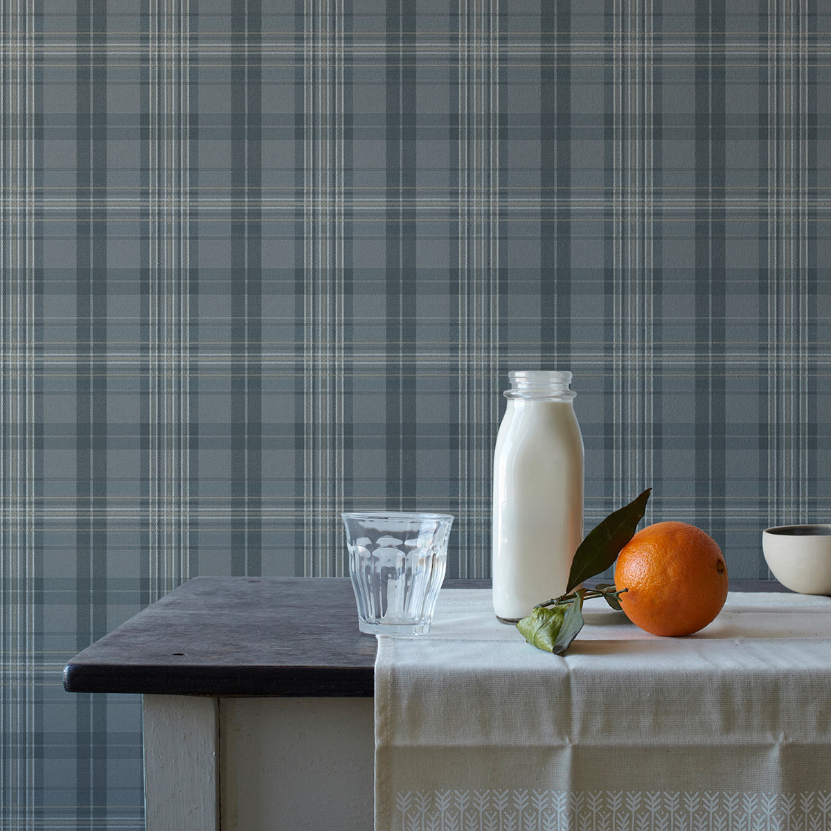Austin Slate Plaid Wallpaper - Brewster Wallcovering 3123-330214