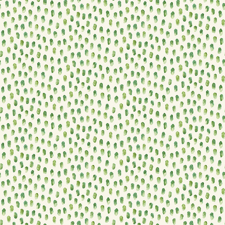 Picture of Sand Drips Green Painted Dots Wallpaper