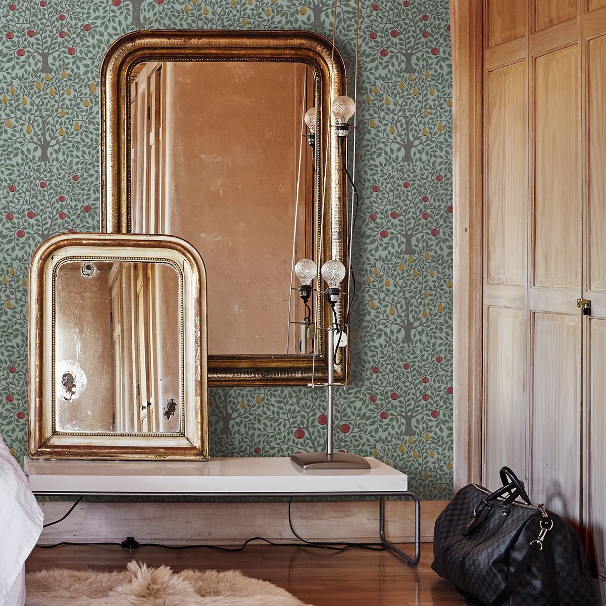 Pomona Green Fruit Tree Wallpaper - Brewster Wallcovering