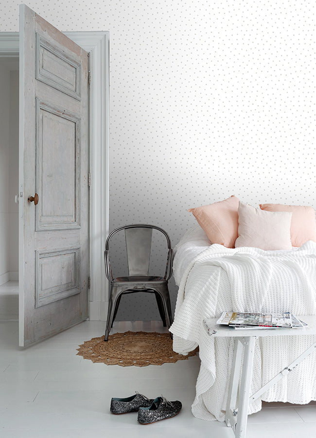 Pixie Grey Dots Wallpaper - 4060-138935 - York Wallcovering