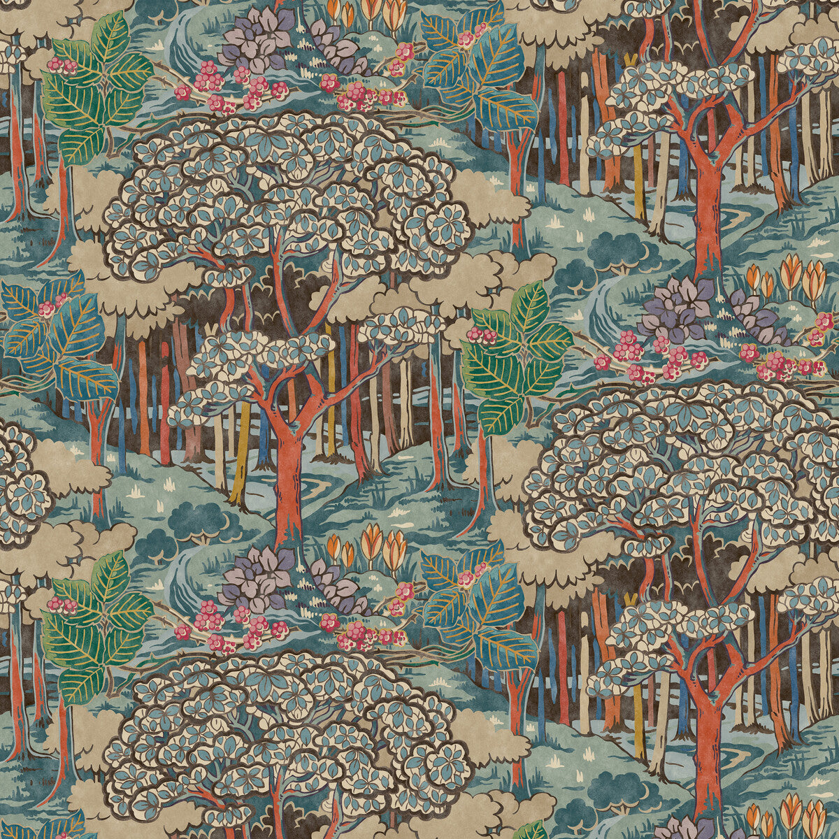 bw4510640-ruskin-redteal-g-p-j-baker - G P & J BAKER Wallpaper