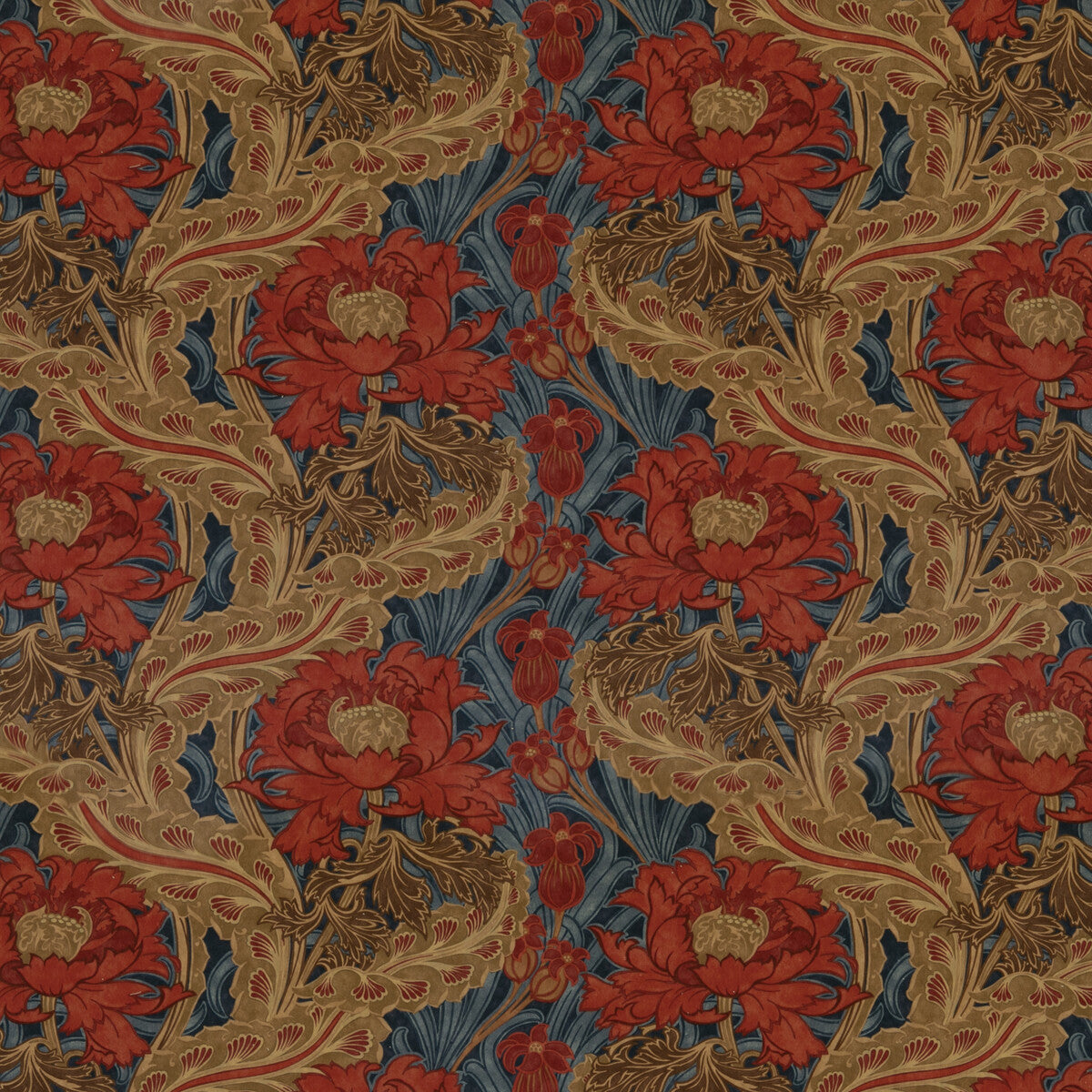 bp1097020-brantwood-velvet-redblue-g-p-j-baker - G P & J BAKER Fabric