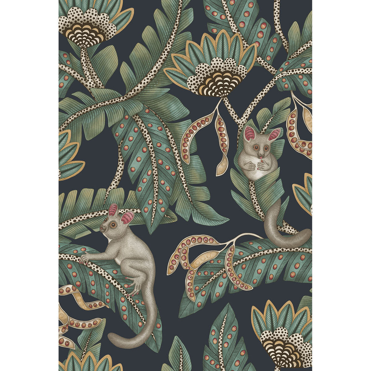 1197034cs0-bush-baby-tealochreink-cole-son - COLE & SON Wallpaper