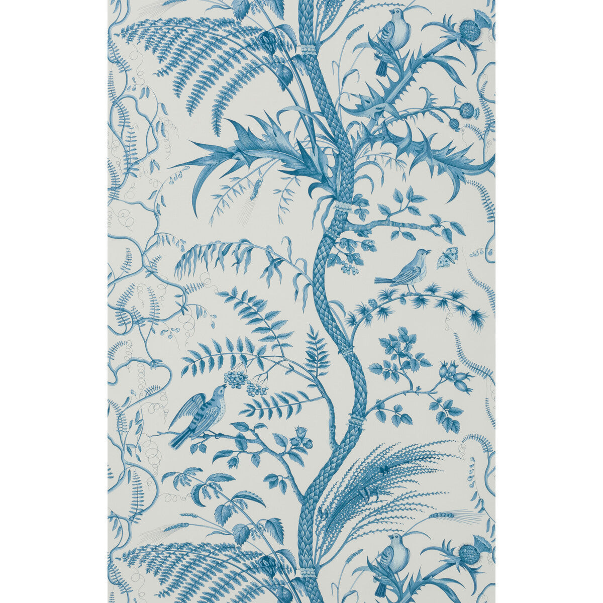 br-695182220-bird-and-thistle-blue-brunschwig-fils - BRUNSCHWIG & FILS Wallpaper