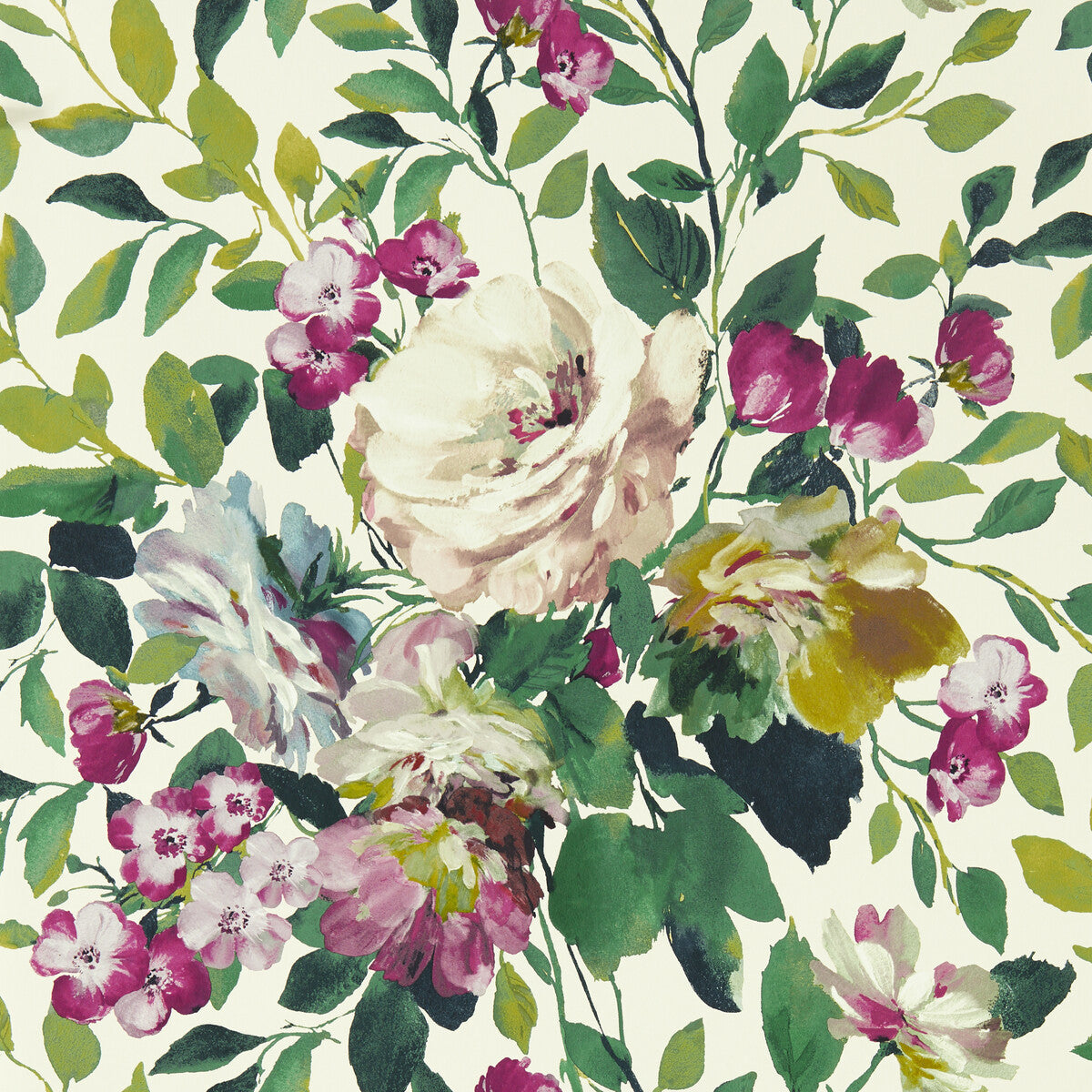 w013903cac0-bloom-fuchsia-wp-clarke-and-clarke - CLARKE AND CLARKE Wallpaper
