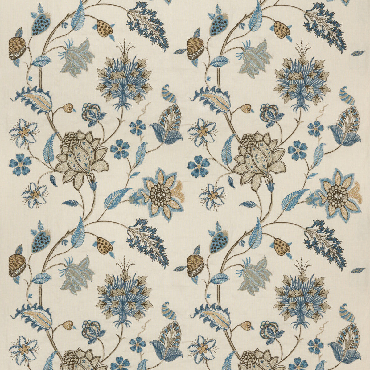 bf1078430-bakers-indienne-embroidery-soft-blue-g-p-j-baker - G P & J BAKER Fabric