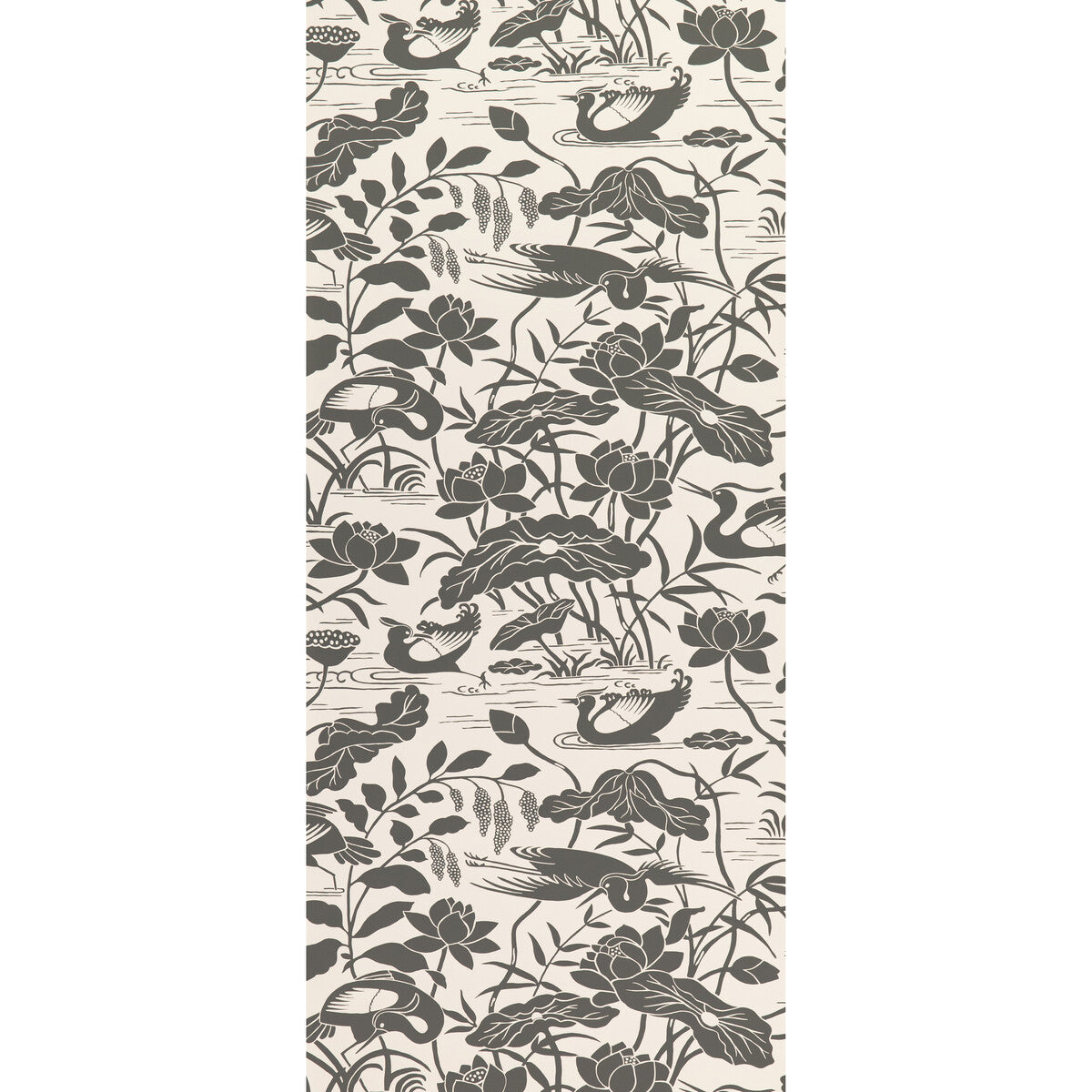 bw4508910-heron-lotus-flower-blackwhite-g-p-j-baker - G P & J BAKER Wallpaper