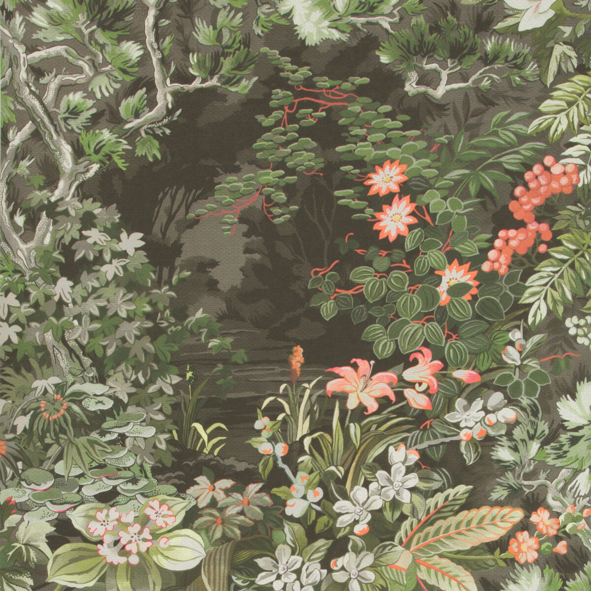 1154011cs0-woodland-coralolivechar-cole-son - COLE & SON Wallpaper