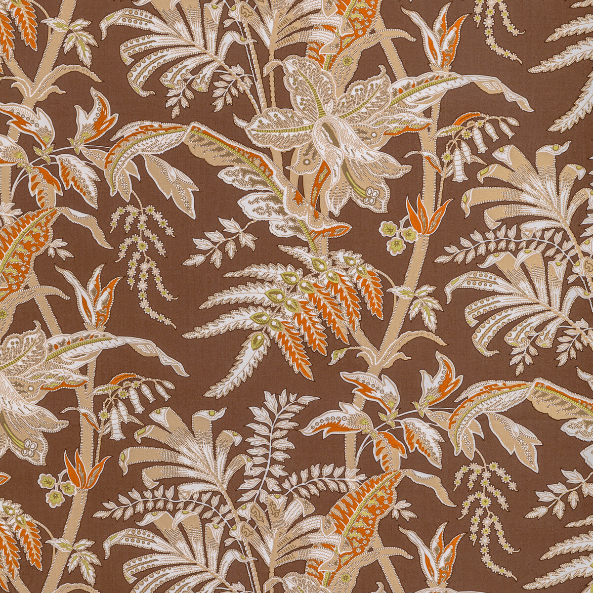 br-791216300-seychelles-cotton-print-mocha-brunschwig-fils - BRUNSCHWIG & FILS Fabric
