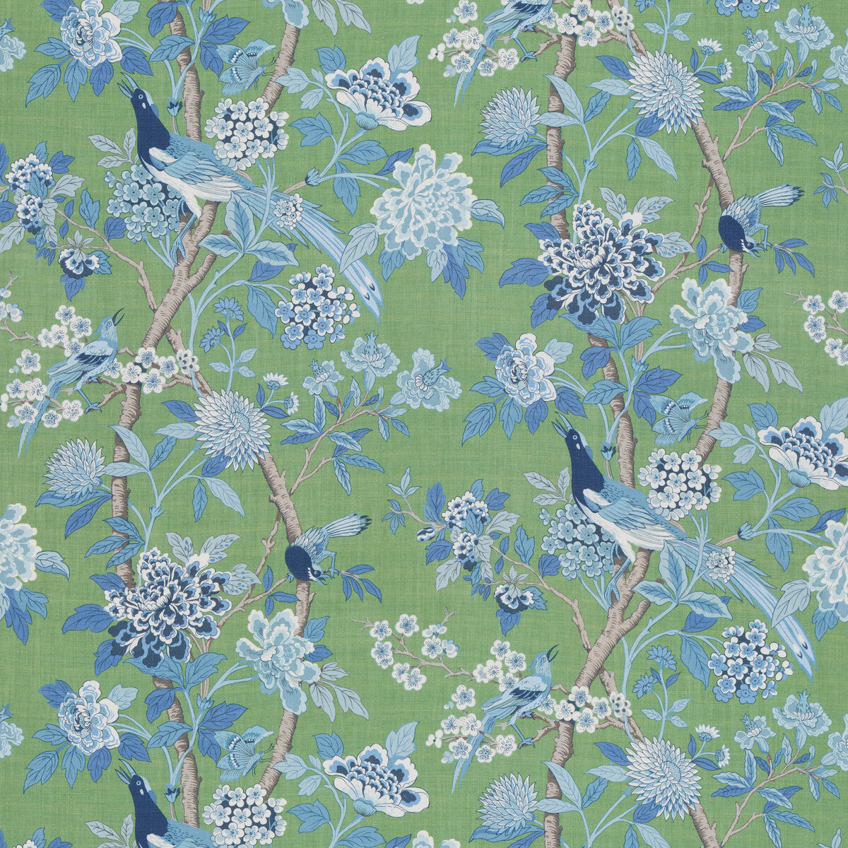 bp1085130-hydrangea-bird-archive-emeraldblue-g-p-j-baker - G P & J BAKER Fabric