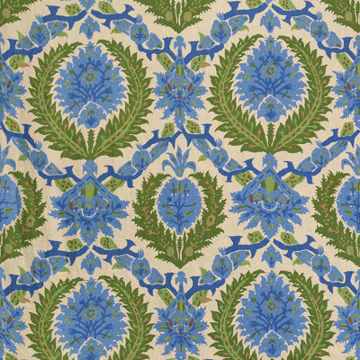 br-7000182210-zenobia-linen-print-canton-bluegreen-brunschwig-fils - BRUNSCHWIG & FILS Fabric
