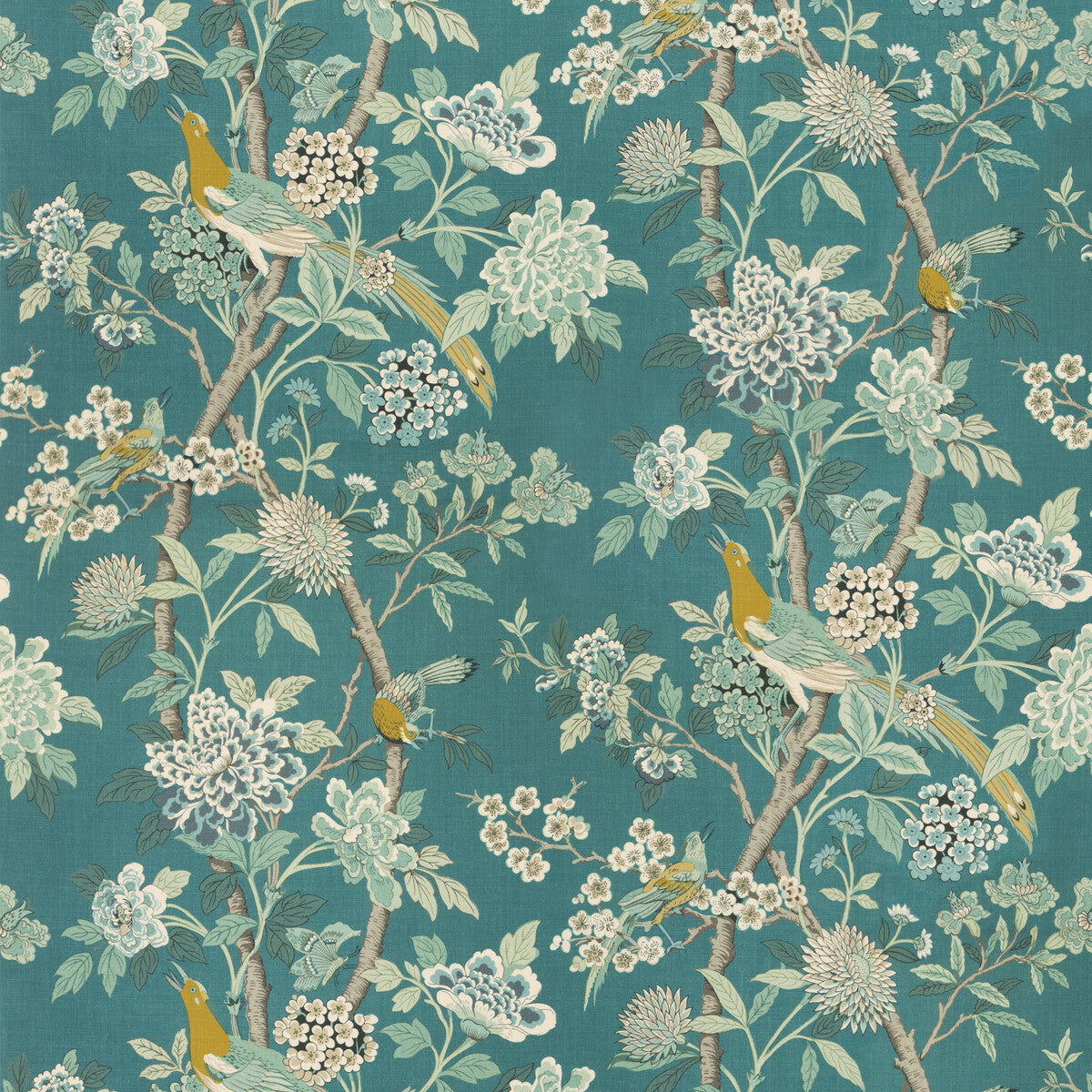 bp1085150-hydrangea-bird-archive-teal-g-p-j-baker - G P & J BAKER Fabric