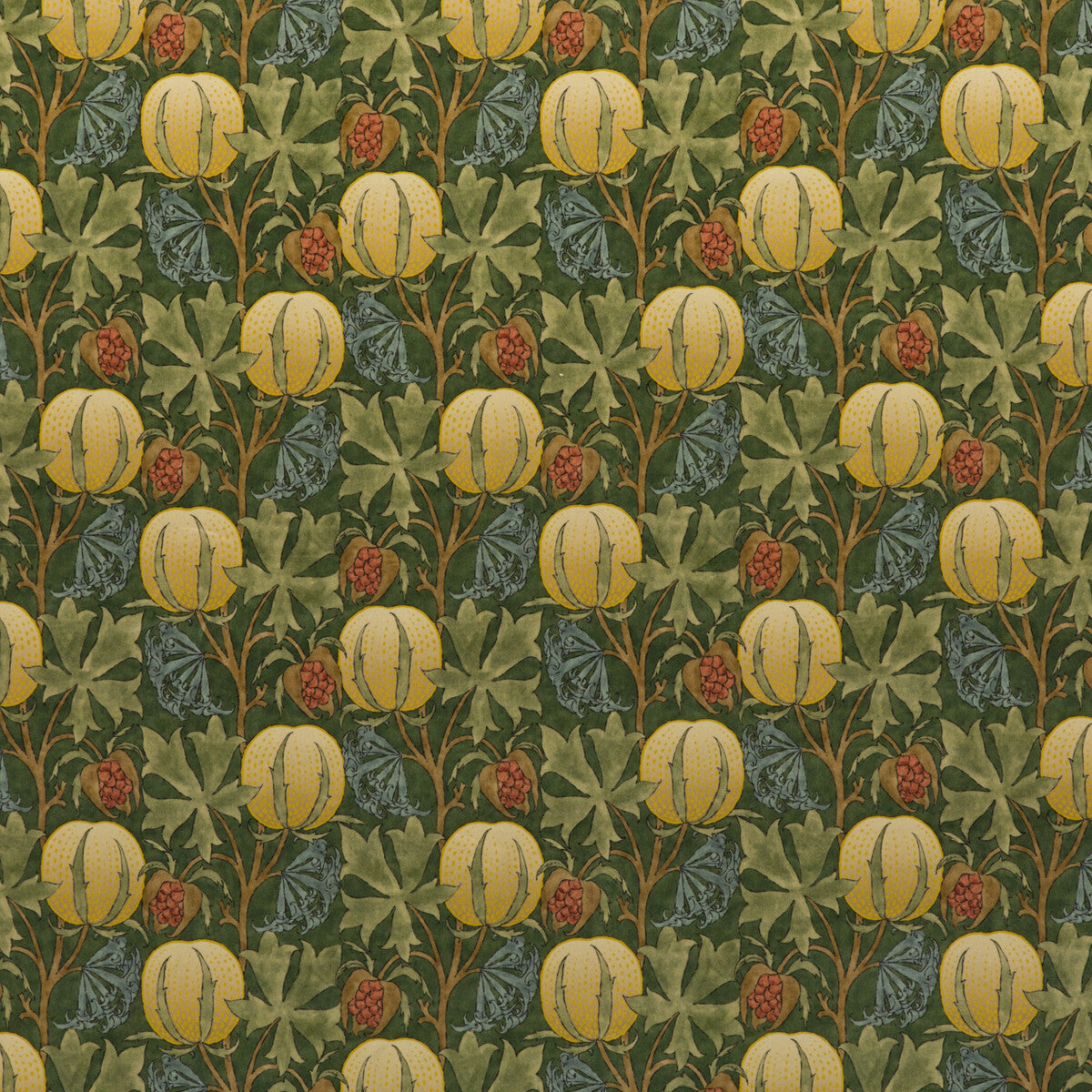 bp1062510-pumpkins-velvet-greenterracotta-g-p-j-baker - G P & J BAKER Fabric