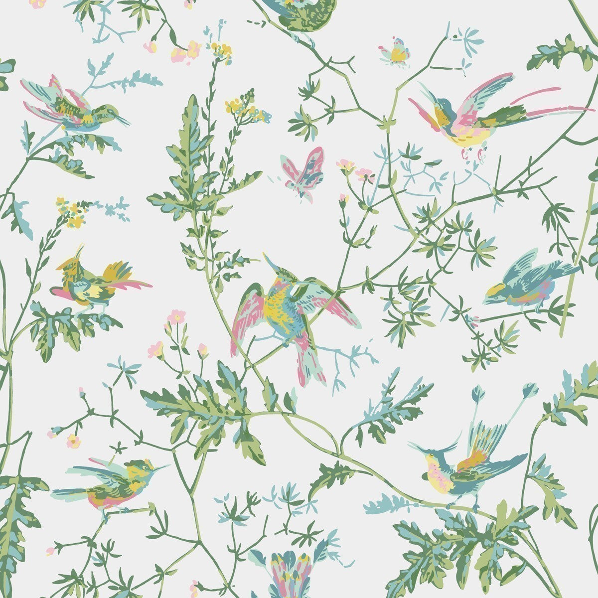 1124015cs0-hummingbirds-greenpink-cole-son - COLE & SON Wallpaper