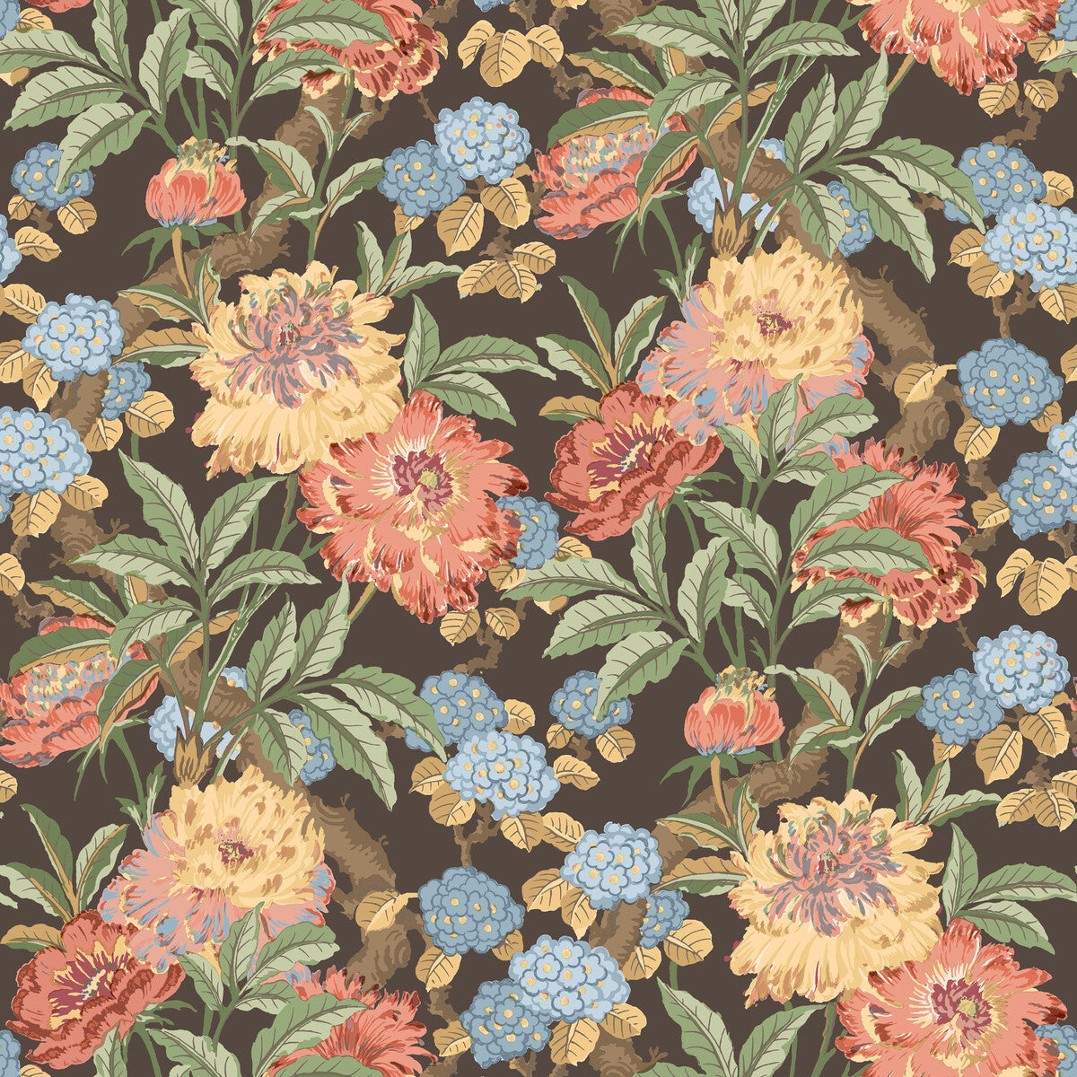 bw4509580-summer-peony-charcoaljewel-g-p-j-baker - G P & J BAKER Wallpaper