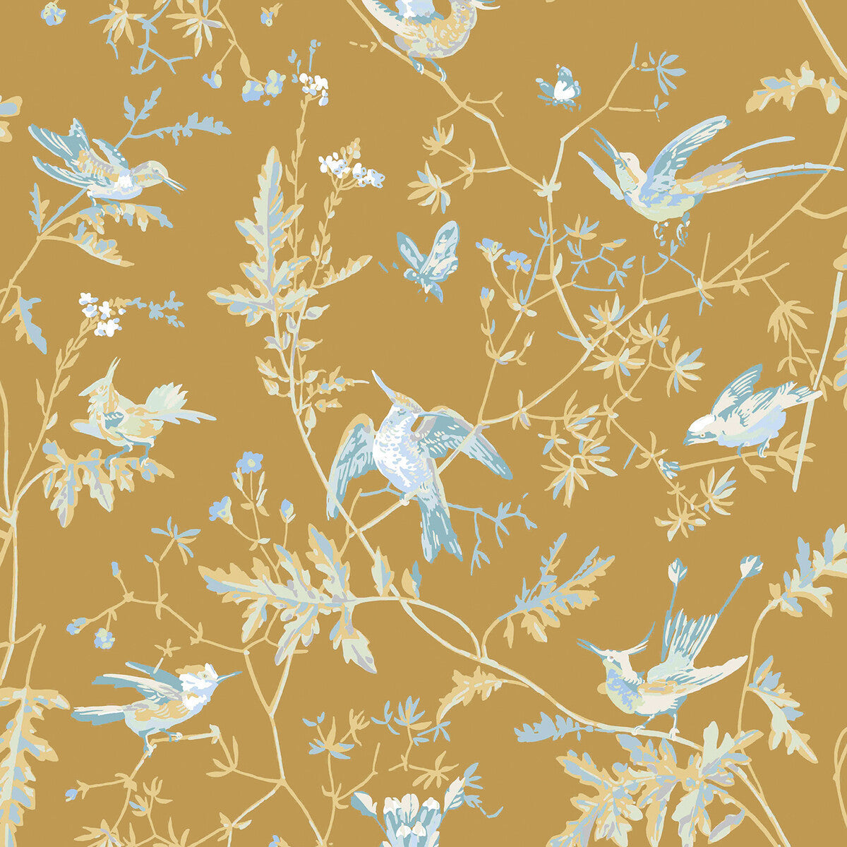 1241006cs0-hummingbirds-greygold-cole-son - COLE & SON Wallpaper