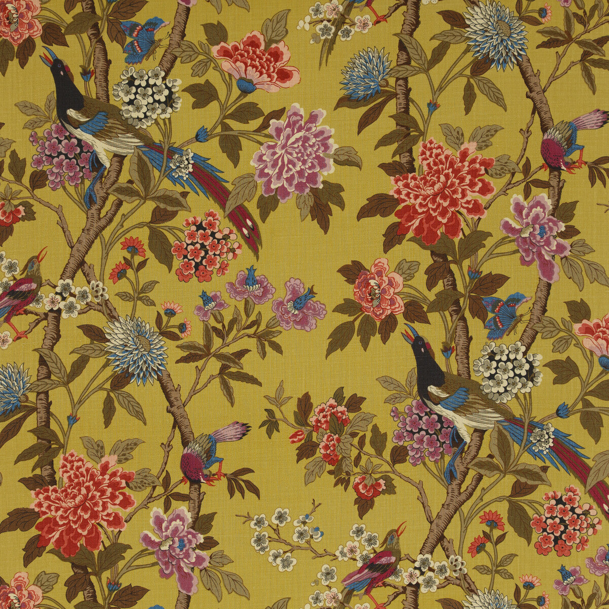 bp1072310-hydrangea-bird-ochre-g-p-j-baker - G P & J BAKER Fabric