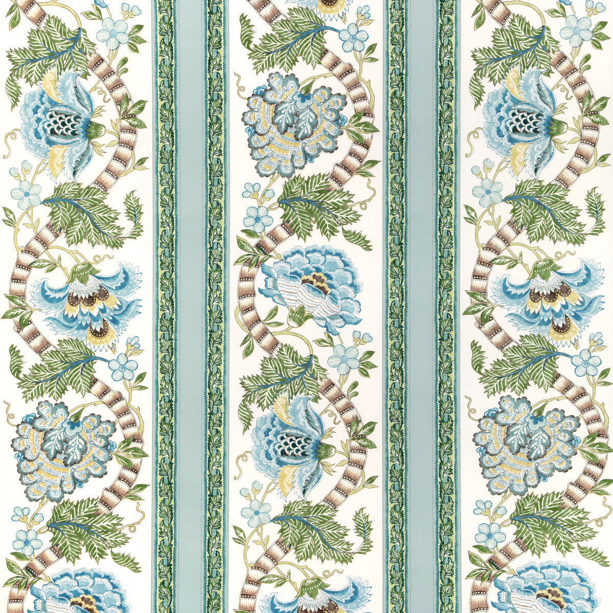 80231063530-lauris-print-aqualeaf-brunschwig-fils - BRUNSCHWIG & FILS Fabric