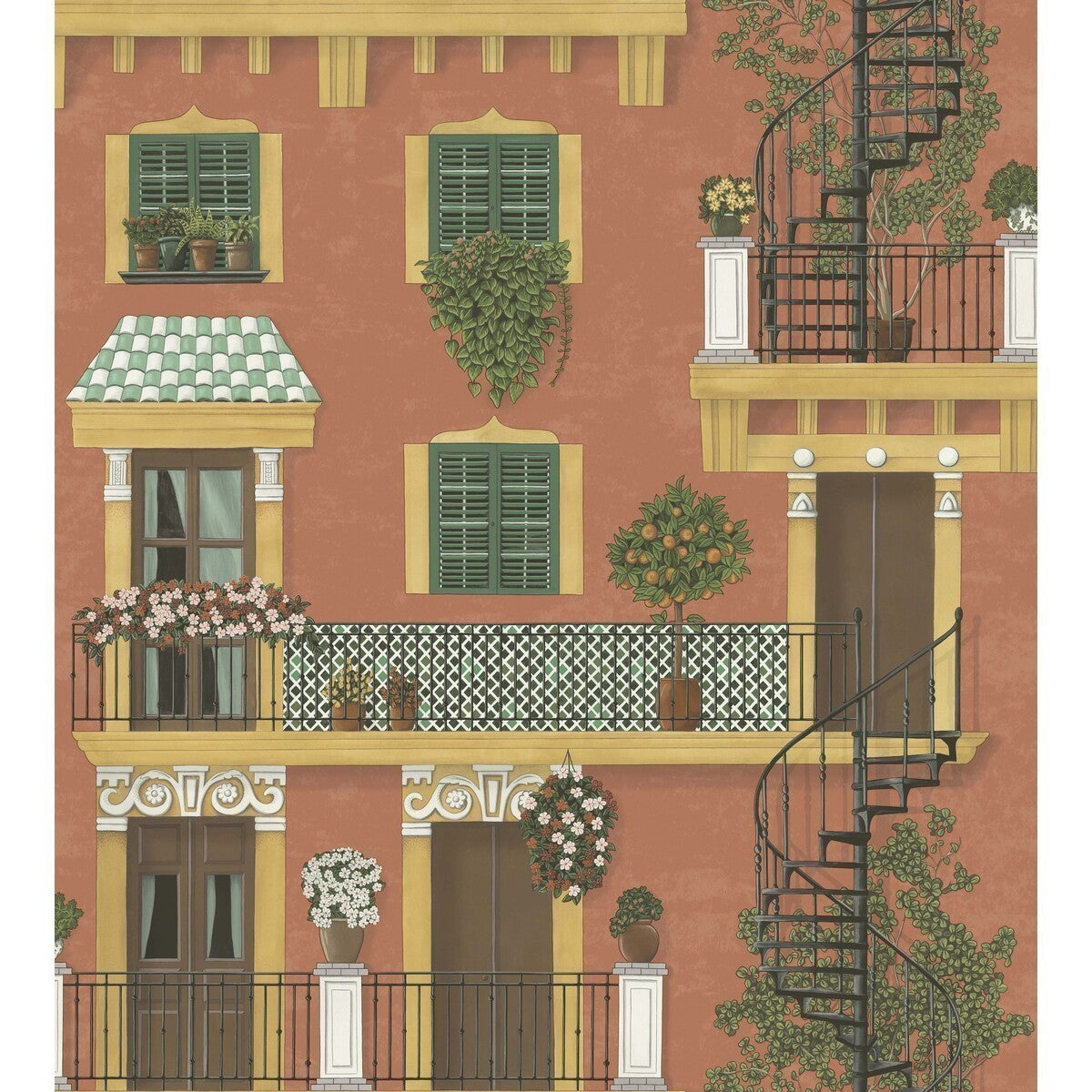 1174011cs0-alfaro-ochreracing-car-greenterracotta-cole-son - COLE & SON Wallpaper