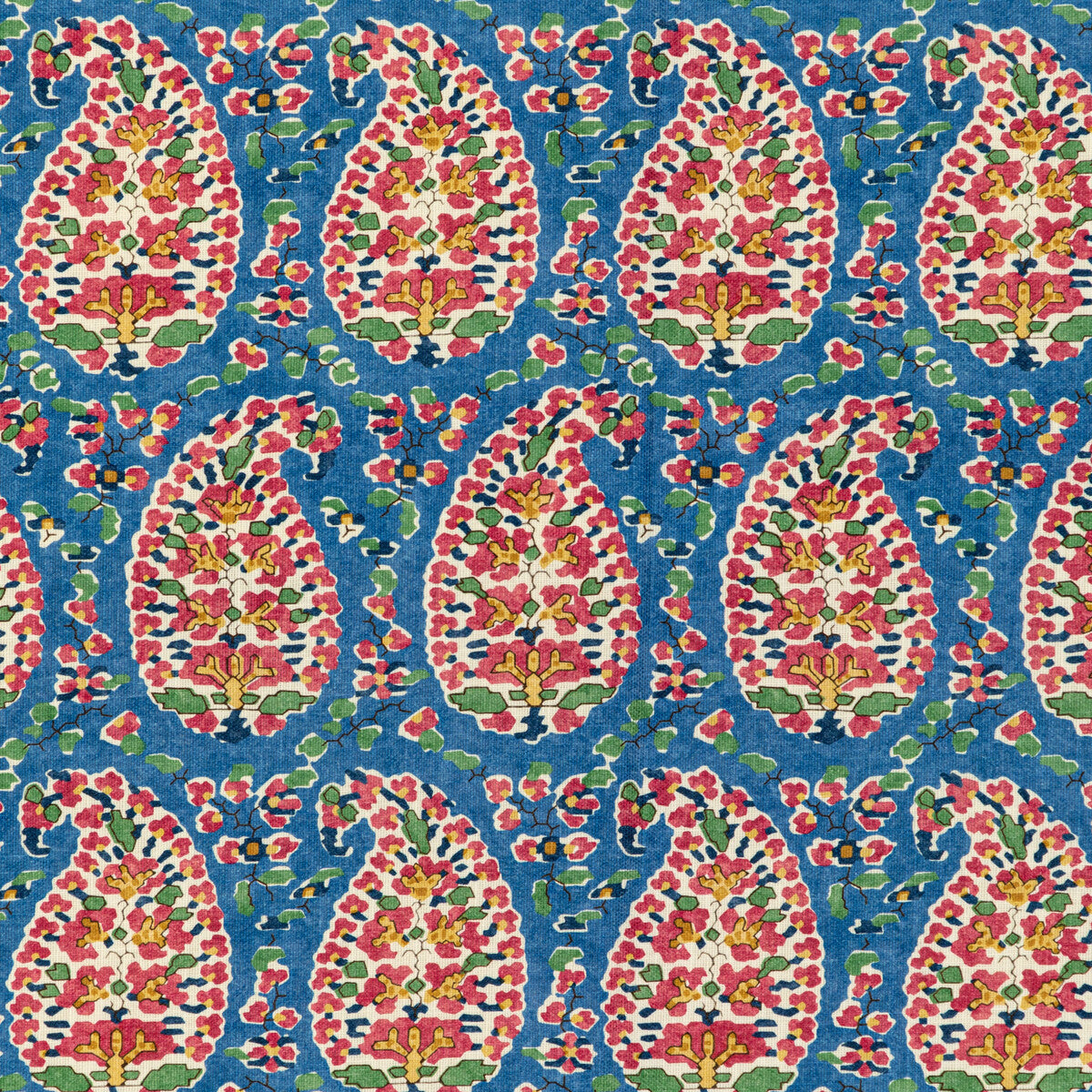 80201301950-rougier-print-bluered-brunschwig-fils - BRUNSCHWIG & FILS Fabric