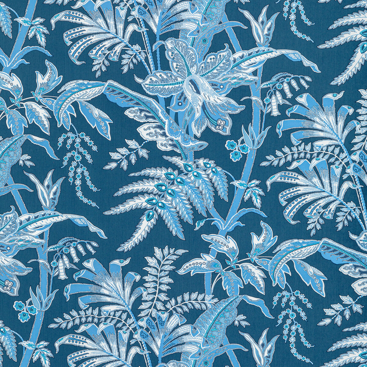 br-791215500-seychelles-cotton-print-navy-brunschwig-fils - BRUNSCHWIG & FILS Fabric