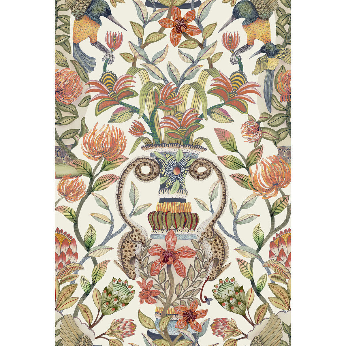 11910045cs0-protea-garden-silk-olvgrntngrnwht-cole-son - COLE & SON Wallpaper