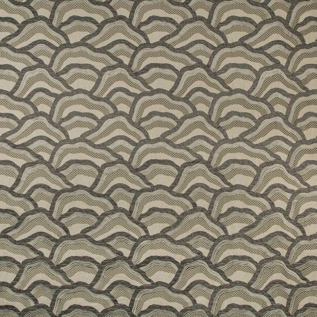 801712711210-les-rizieres-emb-silvercharcoal-brunschwig-fils - BRUNSCHWIG & FILS Fabric