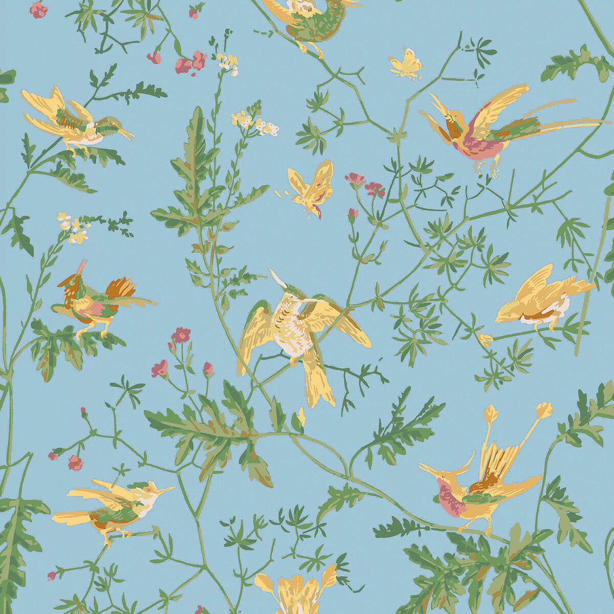 1241004cs0-hummingbirds-yellowblue-cole-son - COLE & SON Wallpaper